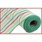 10" Faux Jute Stripe Mesh Ribbon: White, Red, Green (10 Yards)